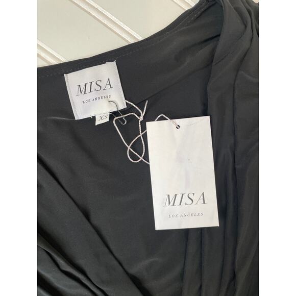 NWT MISA Los Angeles Teget Mini Dress Black Bell Sleeve Cocktail Party Size XS - Picture 6 of 6